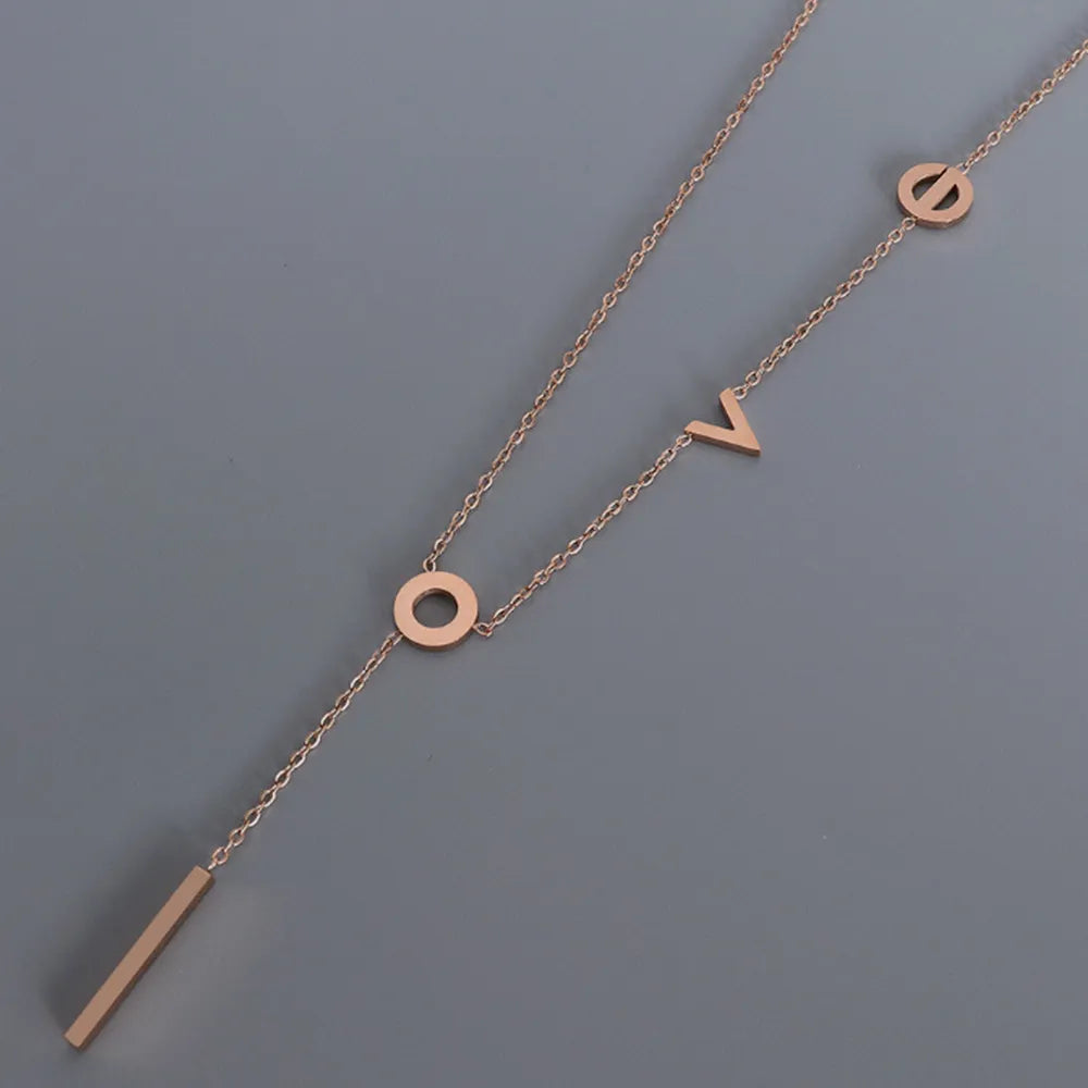 Titanium Steel Letter Necklace