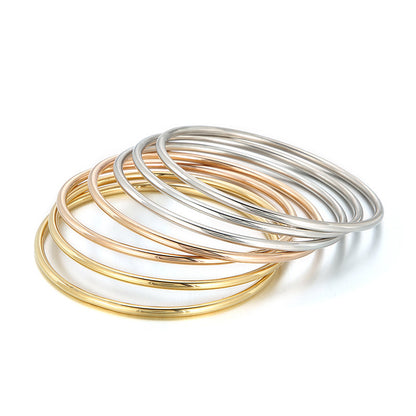 3mm smooth plain circular ring bracelet with multiple layers for wearing wristbands and accessories