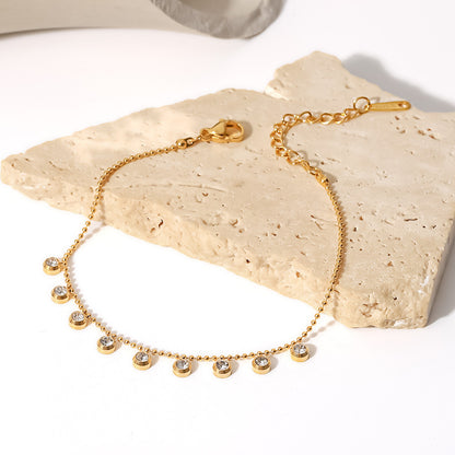 Elegant Gold-Tone Beaded Bracelet with Extender Chain, A Versatile Accessory for Any Wrist