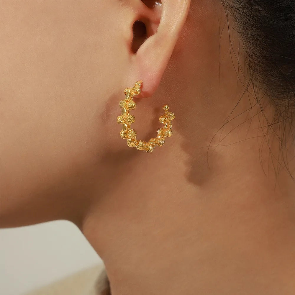 copper C-Hoop Earrings