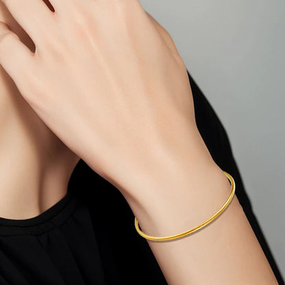 3mm smooth plain circular ring bracelet with multiple layers for wearing wristbands and accessories