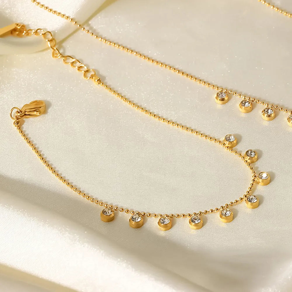 Elegant Gold-Tone Beaded Bracelet with Extender Chain, A Versatile Accessory for Any Wrist