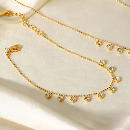 Elegant Gold-Tone Beaded Bracelet with Extender Chain, A Versatile Accessory for Any Wrist
