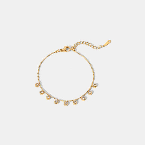 Elegant Gold-Tone Beaded Bracelet with Extender Chain, A Versatile Accessory for Any Wrist